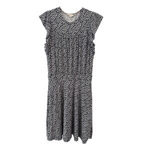 Boden Smocked Jersey Dress Navy Floral Womens US 4